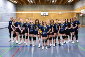 Ein Team der weiblichen Jugend bei den Donau Volleys Regensburg